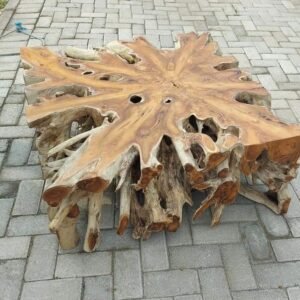 Teak root console table